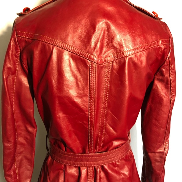 Vintage Red Leather Jacket - Picture 6 of 16